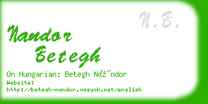 nandor betegh business card